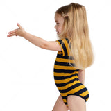 Baby black and gold striped bodysuit costume
