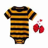 Baby black and gold striped bodysuit costume