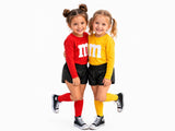 5T Kids Candy Costume Shirt, Colorful Halloween Outfit, Matching Sibling or Friends Costume, Long Sleeve Character Top