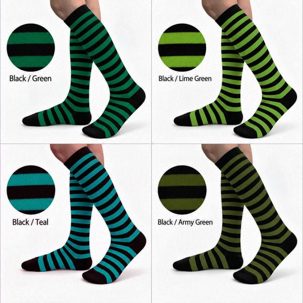 Women's striped knee-high costume socks