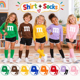 5T Kids Candy Costume Shirt, Colorful Halloween Outfit, Matching Sibling or Friends Costume, Long Sleeve Character Top