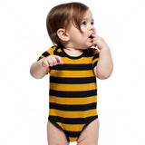 Baby black and gold striped bodysuit costume