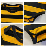 Baby black and gold striped bodysuit costume