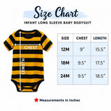 Baby black and gold striped bodysuit costume