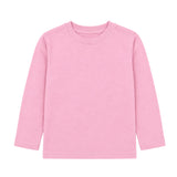 Plain light pink long-sleeve crew-neck tee