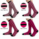 Women's striped knee-high costume socks