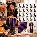 Women's striped knee-high costume socks
