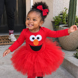 Red Baby Bodysuit & Kids Tee, Halloween Monster Costume Top, Plain or Monster Face