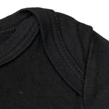 Black baby bodysuit neckline detail