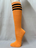 Gold Yellow / Black striped knee-high socks