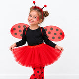 Girls Ladybug Costume Set, 4-Piece Halloween Dress-Up Outfit with Wings, Tutu & Headband - photo 8