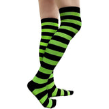 Over-the-Knee Striped Socks for Women – Halloween Thigh-High Stockings, 12 Color Combos