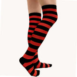 Over-the-Knee Striped Socks for Women – Halloween Thigh-High Stockings, 12 Color Combos