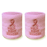 Pair of light pink wristbands with a pink ribbon above HELP FIGHT CANCER text