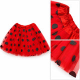 Girls Ladybug Costume Set, 4-Piece Halloween Dress-Up Outfit with Wings, Tutu & Headband - photo 6