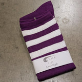 Purple / White striped knee-high socks