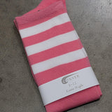 Pink / White striped knee-high socks