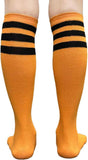 Gold yellow knee-high socks with black stripes