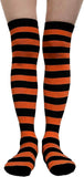 Over-the-Knee Striped Socks for Women – Halloween Thigh-High Stockings, 12 Color Combos