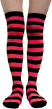 Over-the-Knee Striped Socks for Women – Halloween Thigh-High Stockings, 12 Color Combos