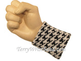 Black Gray Urban Skaters Style Hounds tooth Check Wristbands