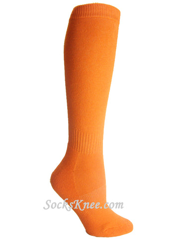 Light Orange youth Cotton sports knee socks