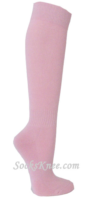 Light pink athletic knee socks for sports