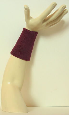maroon 6 inch long wristband sweatband