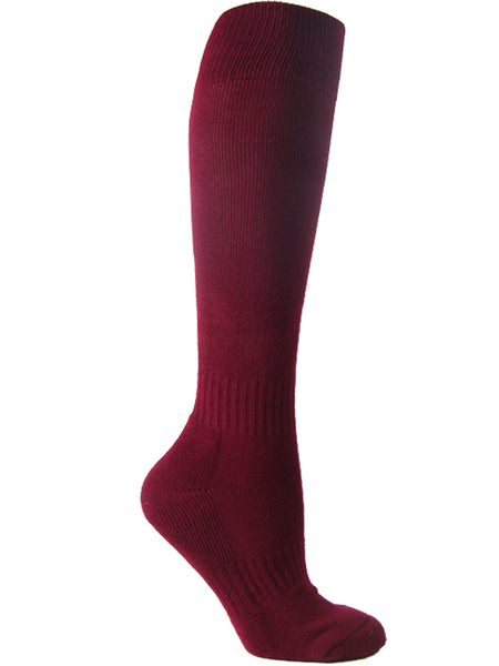 Maroon youth sports knee socks