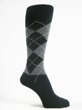 Navy grey Mens argyle socks mid calf