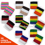 2.5 inch Multi-color Striped Sweat Wristbands for Sports