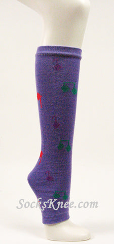 Music Notes Dark Lavender Leg Warmer