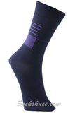 Men's Navy Conference Lines Up Cotton Blended Dress Socks