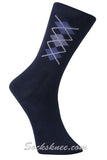 Navy Men's Diamond Blended Dress Socks