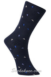 Navy Men's Triangle Confetti Blended Dress Socks