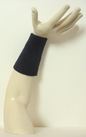 navy 6 inch long wristband sweatband