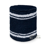 Navy with white stripes tennis wristband sweatband