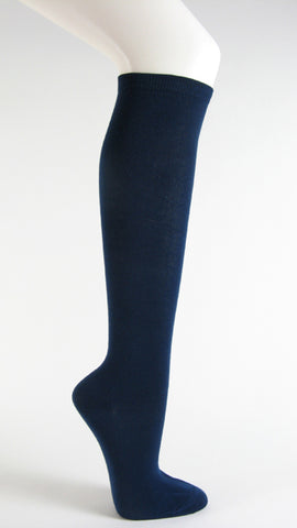 Navy womens fashion casual dress knee socks
