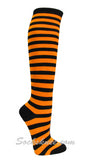 Light Orange / Black striped Knee Ladies  womens socks