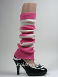 Pink and White Striped Leg Warmer