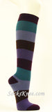 Purple Lavender Maroon Wider Striped Knee high socks