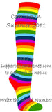 Rainbow Striped Knee Socks for Women