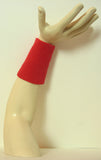 red 6 inch long wristband sweatband