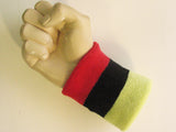 Red black lemonade yellow wristband sweatband