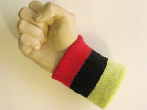 Red black lemonade yellow wristband sweatband