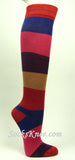 Red Blue Hot Pink Purple Light Brown Fashion High Sock for Women