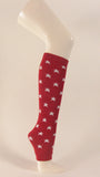Red leg warmer with white stars pattern