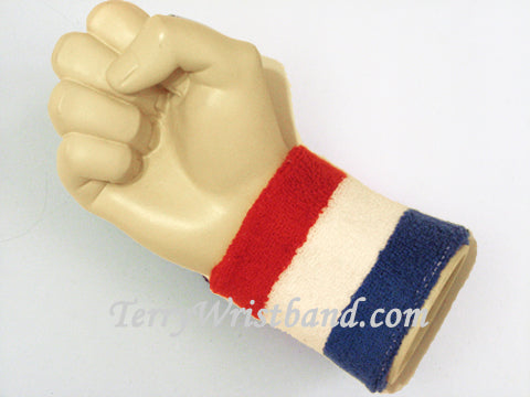 Red white blue 3color wristband sweatband