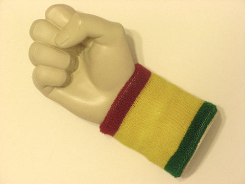 Red yellow green rasta cheap terry wristband sweatband