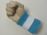 Sky blue white sky blue 2color wristband sweatband, 1PC